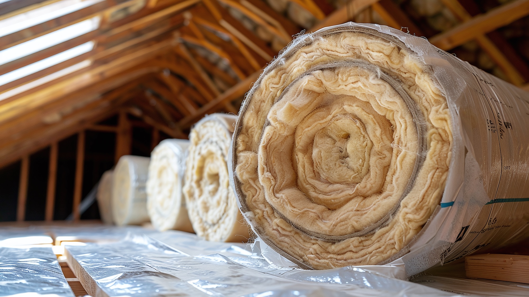 Loft insulation material ready for installation