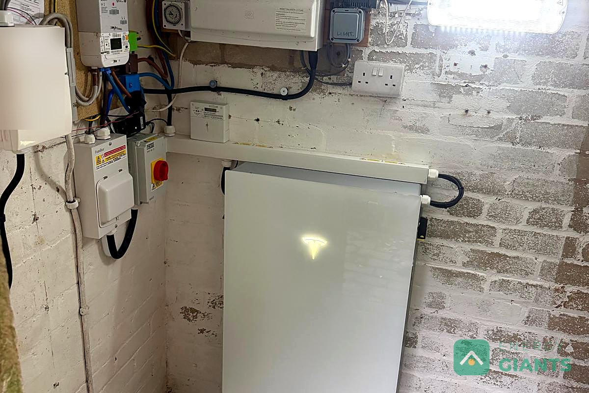 The Tesla Powerwall 3 and new electrics in a whitewashed outbuilding