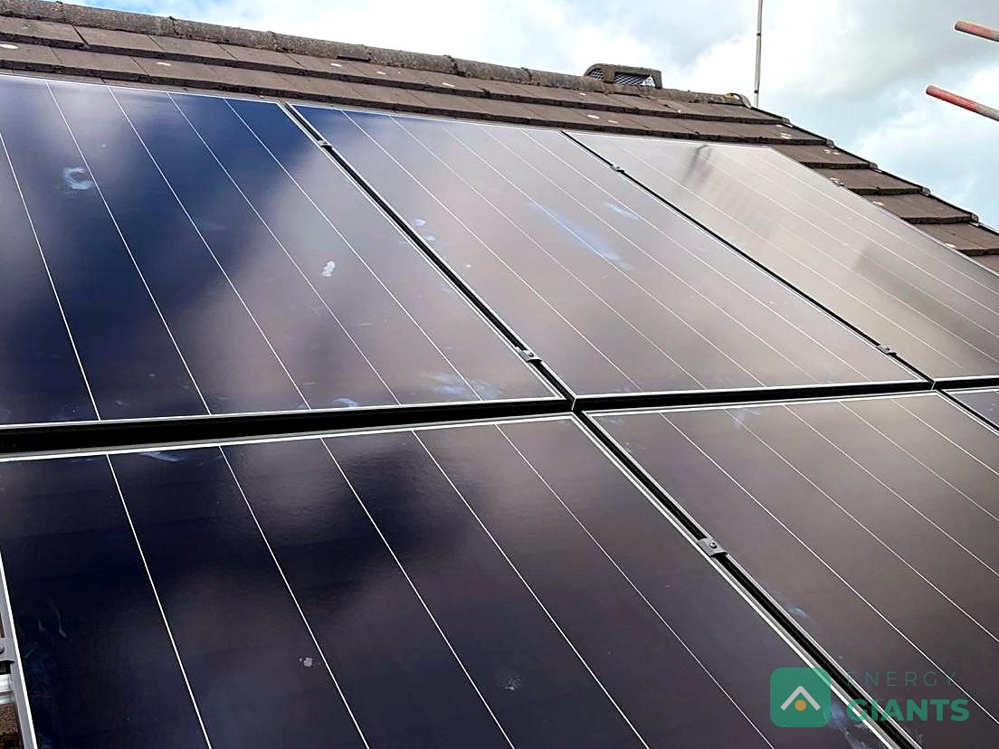 Panels on both sides of a split roof, Ashton-in-Makerfield