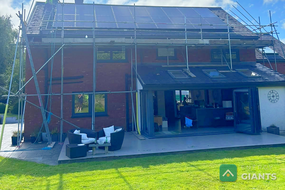 Detached house near Aberystwyth with eighteen Aiko panels on the east facing roof