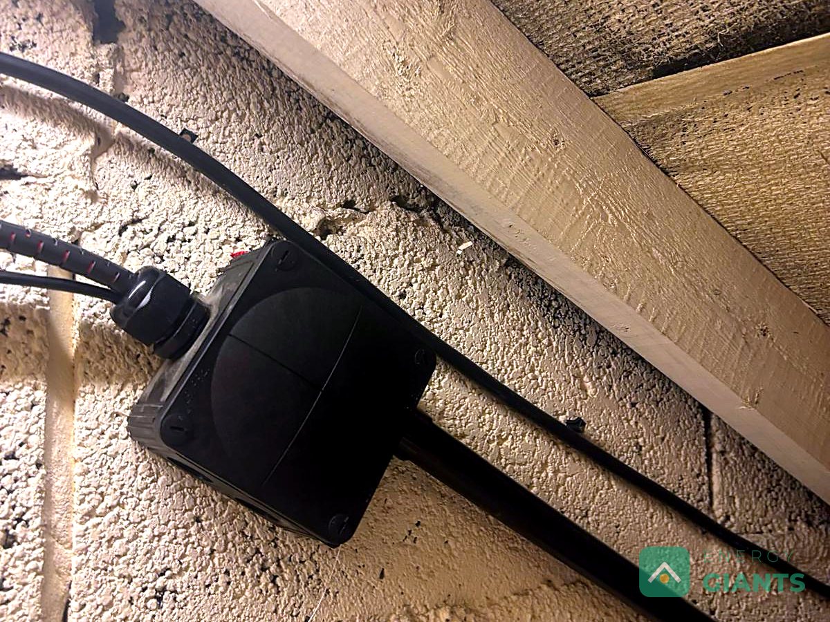 The loft after the old inverter was removed, with new isolation fitted