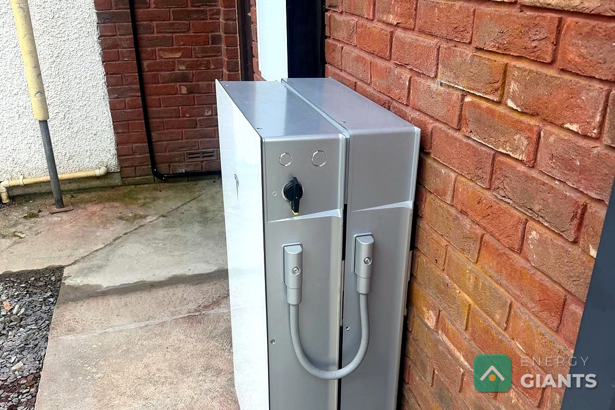 The Tesla Powerwall 3 expansion unit on the outside wall of the house